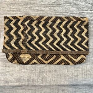 GLOBAL GIRLS African Kuba Cloth Raffia Clutch Bag Handbag